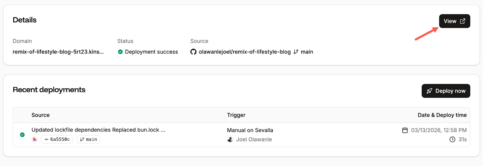 Deployed Lovable app on Sevalla