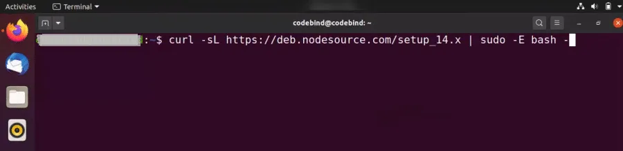 Beginning Node.js installation on Ubuntu.