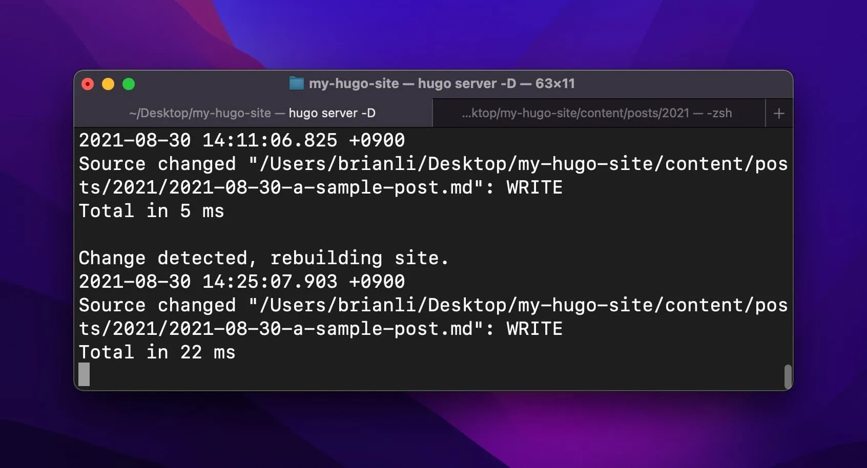 Hugo site rebuild.