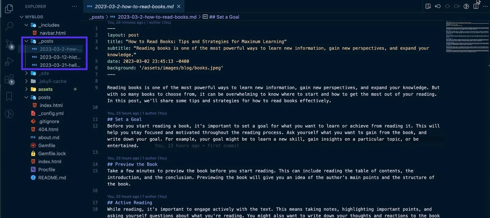 Adding new posts to the _posts folder