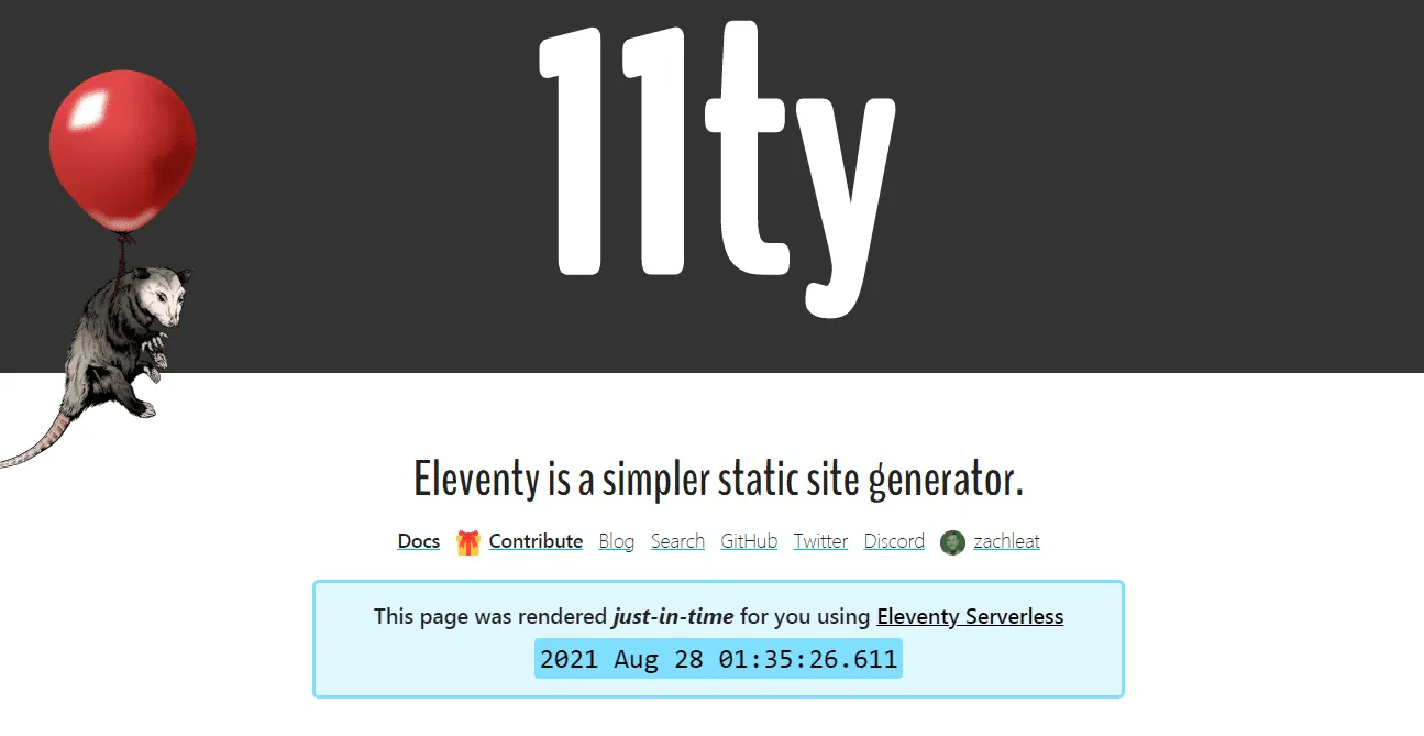 The Eleventy static site generator.